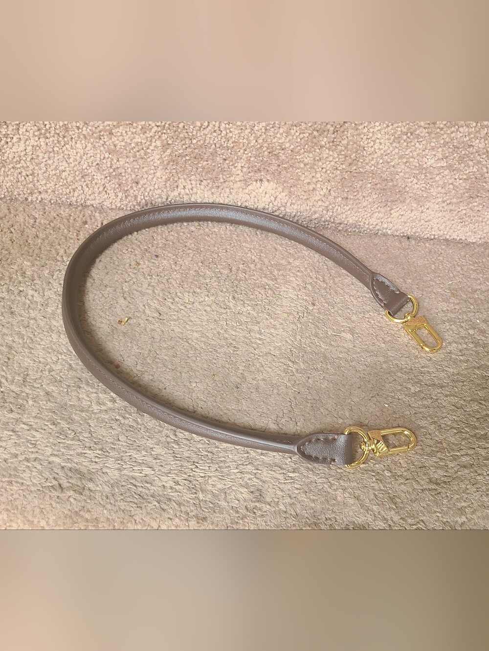 Vachetta Leather Bag Strap Brown with Gold Hardware